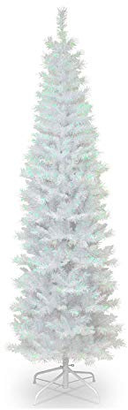 National Tree Company 6 ft Unlit White Iridescent Tinsel Artificial Christmas Tree, 520 Tips, Includes Stand