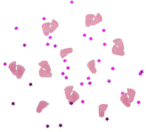 Konfetti Füße Pink Rosa Füßchen Tisch Dekoration Geburt Taufe
