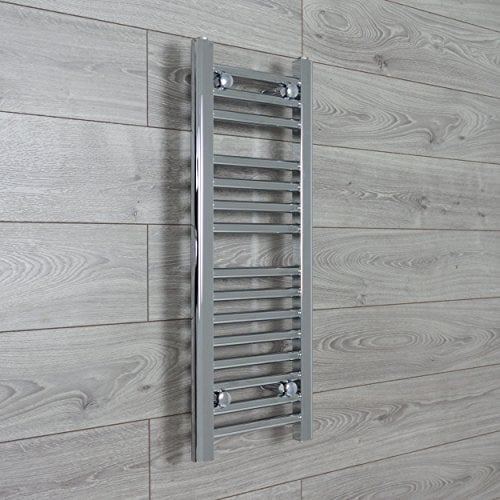 companyblue 200mm wide x 800mm high Small Narrow Heated Towel Rail Straight Flat Chrome Bathroom Warmer Radiator Rack