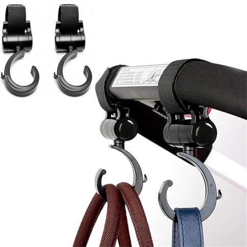 Stroller Hooks 2 Pack Organizer Clip Travel Purse Shopping Diaper Bags,Stroller, Pram for Babyzen Yoyo, Britax, Bugaboo, Bob, Pushchair, Buggy