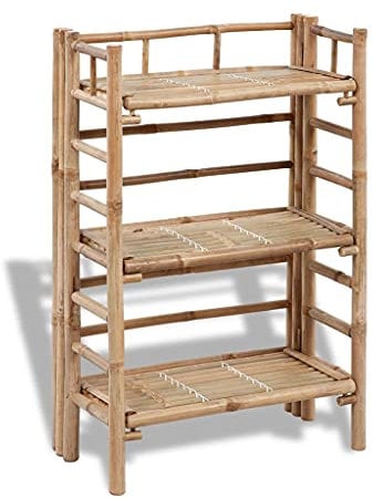 vidaXL Blumenregal Bambus Holzregal Standregal Pflanzregal Bücherregal Regal