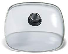 GASTROLUX Tapa de cristal cuadrada 28 x 28 cm para sartenes y cacerolas