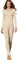 Liang Rou Women's Crew Neck Top & Bottom Ultra Thin Thermal Underwear Set Apricot M