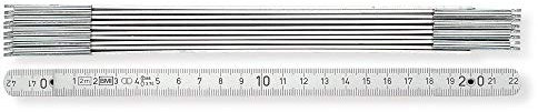 BMI 96162221 Aluminiumgliedermaßstab silberfarben, 2 m, Gliederstärke 1.4 mm