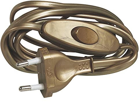 Legrand - Cordon avec interrupteur pour équipement de lampe - longueur 1,50m - vieil or