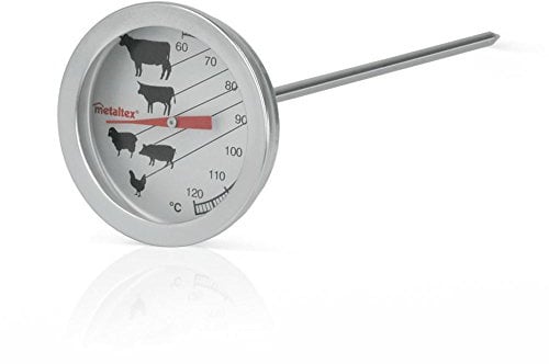 Metaltex Roast and BBQ Thermometer of Stainless Steel, Silver