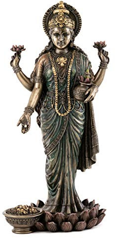 Buddha Groove Lakshmi Hindu-Göttin des Reichtums, Wohlstands, Weisheit und Glücks Statue