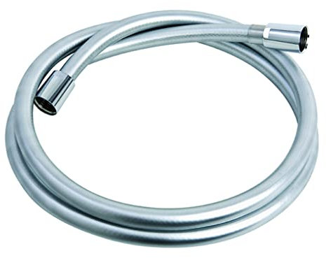Tuyau de douche façon argent poli 2,00m, très résistant et anti-torsion.