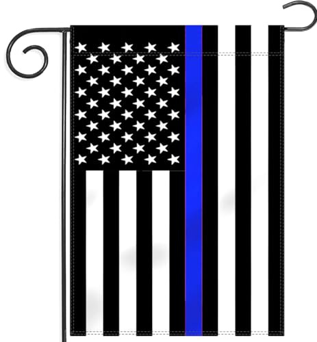 Delgada línea azul americano 12,5 x 45,7 cm jardín bandera por ERT fabricado por Oxford