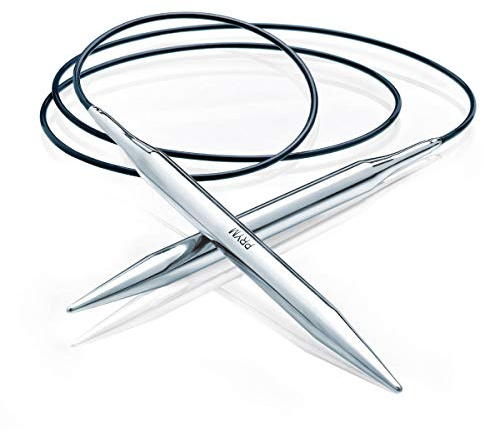 Circular Knitting pins Brass 100 cm 10.00 mm Silver col