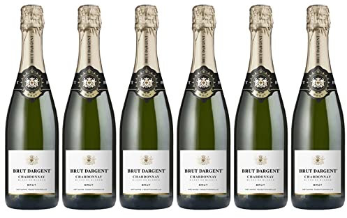 Brut Dargent - Vin Effervescent Blanc de Blancs Chardonnay Brut, Méthode Traditionnelle (6 x 0.75 L)