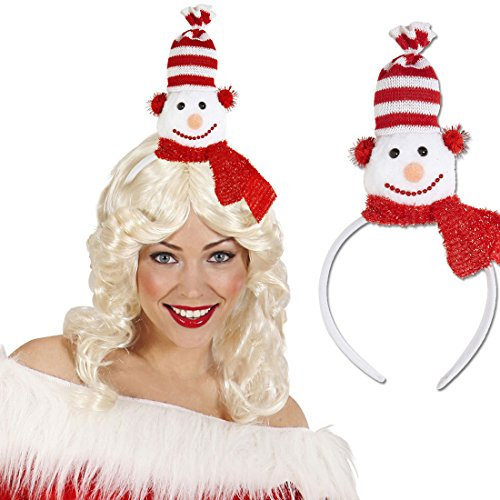 NET TOYS Schneemann Haarreif Weihnachten Weihnachtshaarreif Schneemänner Haarreifen Winter Kopfbedeckung Haarschmuck Weihnachtsmarkt Kopfschmuck Weihnachtskostüm Accessoire
