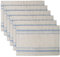 DII French Stripe Tabletop Collection Tischset-Set, Bauernhaus-Stil, 33 x 48 cm, Taupe/Blau, 6-teilig