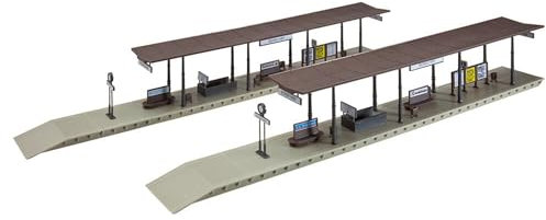 FALLER 2 Bahnsteige Modellbausatz mit 98 Einzelteilen 417 x 48 x 52/68 mm I Modelleisenbahn Zubehör H0 Gebäude I Modelleisenbahn H0 Bahnsteige