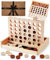 Jaques of London Luxury Score 4 in a Row Game | Wooden Travel Games for Adults and Kids | Wooden Games for all The Family | Since 1795