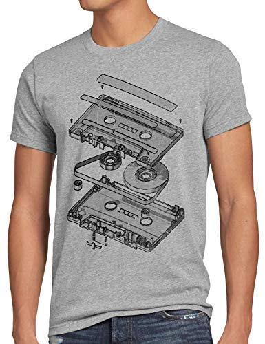 style3 DJ Tape Herren T-Shirt Kassette 3D Turntable Retro