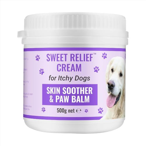 Biteback Products Sweet Relief® Itchy Dog Skin Cream – with Benzyl Benzoate – Soothes Itchy, Dry Skin, Paws & Ears – Non‑Steroidal, Sensitive Skin Friendly – 500 g | Soothes Itchy And Dry Skin, Paws And Ears, Non Steroidal, Sensitive Skin Friendly, For Dogs, Benzyl Benzoate, 500 g