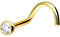 PIERCINGLINE 750er GOLD Nasenpiercing Spirale 18 KARAT 2,2 mm KRISTALL Piercing Nase Stecker Gelbgold
