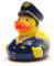 DUCKSHOP I Quietscheente Pilot I Badeente I L: 8,5 cm - Inkl. Badeenten-Schlüsselanhänger im Set
