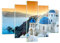 Mehrteilige Bilder auf Glas 150x100cm Glasbild Santorini Griechenland Urlaub Insel Groß XXL Wanddeko Schlafzimmer Küche Set 5 teilige Wandbilder Dekoration Wohnzimmer Modern Wand Art GEA150x100-2529