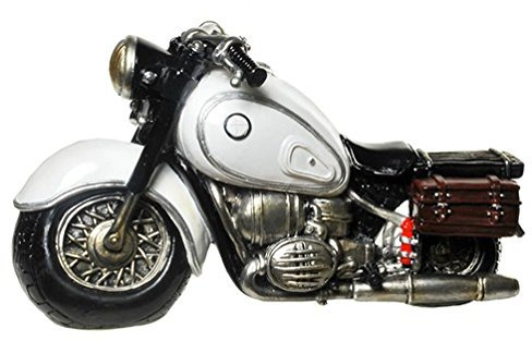 Udo Schmidt GmbH & Co Spardose Motorrad Old Style schwarz oder weiß, Farbe:weiß