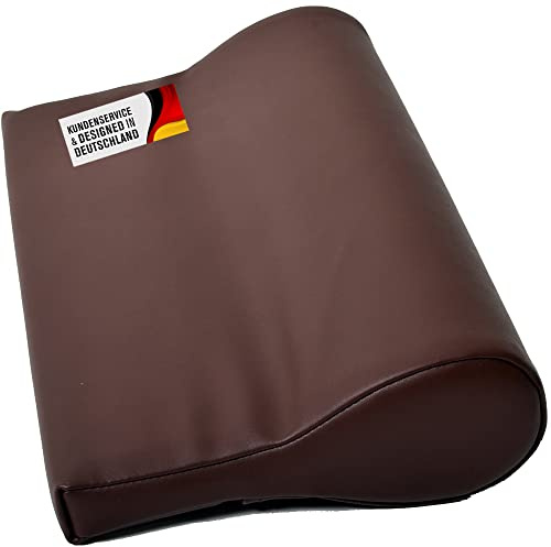 Promafit Nackenkissen ölabweisend und wasserabweisend für die Massage mit Feinzellschaumstoff und PU-Bezug als Nackenstützkissen für die Massageliege (Braun)