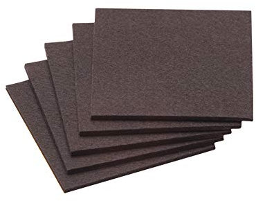 Metafranc Filz-Gleiter 100 x 100 mm - selbstklebend - braun - 5 Stück - Effektiver Schutz Ihrer Möbel & Stühle / Möbelgleiter-Set für empfindliche Böden / Stuhlgleiter / Filz-Zuschnitt / 645336