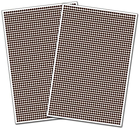 3600 Klebepunkte 5mm runde Punkte Aufkleber Inventur Kreise Markierung selbstklebend Sticker wetterfest (K018 Braun)