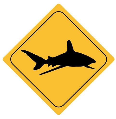 FahnenMax Autoaufkleber Sticker Achtung Hai Aufkleber