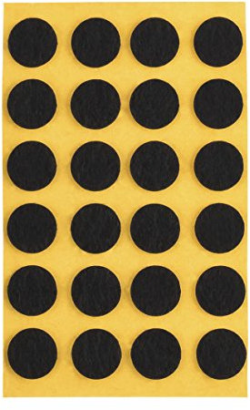 peha Filzgleiter - Kratzschutz f. Vasen und Deko-Gegenstände selbstklebend, Soft - 1,0 mm stark, schwarz, rund 11 mm (24 STK.)