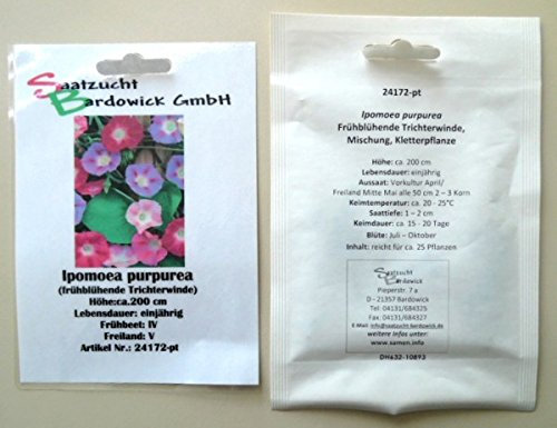 Frühblühende Trichterwinde Mischung Blumensamen Blumensaat für ca. 25 Pfl. Kletterpflanze schnellwachsend