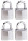 Master Lock 629EURQ Pack de 4 Cadenas Marins avec Clés, Gris, 3,4 x 2 x 1 cm
