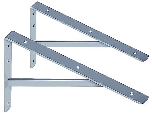 DIY Element System Wandkonsole Samson – belastbare Metall-Konsole optimal geeignet zum Lagern schwerer Gegenstände, Wandregal – 270 x 400 mm, Verzinkt, 2 Stück
