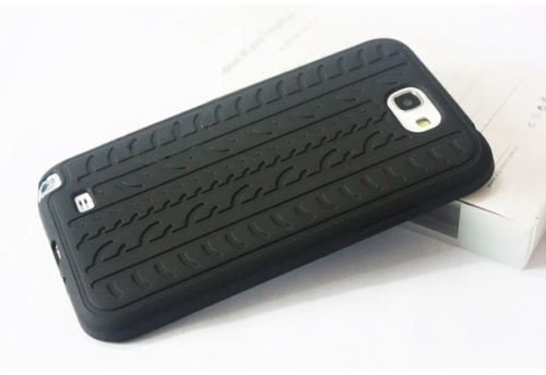 SKS Distribution® SCHWARZ REIFENPROFIL Reifen für Samsung Galaxy Note II N7100 Silikonhülle Shell Beschützer Handy Smartphone Zubehör