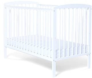 Starlight Cuna de Baby Elegance | Cuna de madera blanca con alturas ajustables, rieles de dentición duraderos y diseño compacto | Cama ideal para recién nacidos para espacios pequeños | El colchón se