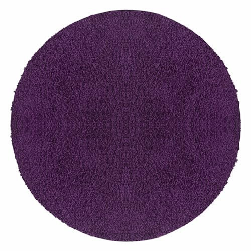 Carpetsale24 Shaggy Hochflor Teppich, 160 cm Rund, Lila, weich, flauschig, modern, einfarbig, Für Wohnzimmer oder Schlafzimmer, für Wohnzimmer Schlafzimmer Flur