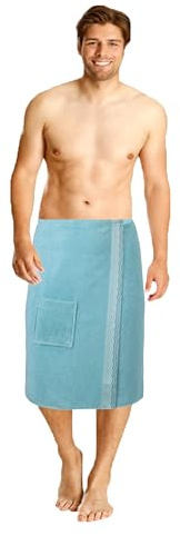 Betz Herren Saunakilt Frottee 100% Baumwolle Klettverschluss Farben: grün, beige, Creme, grau Farbe grün