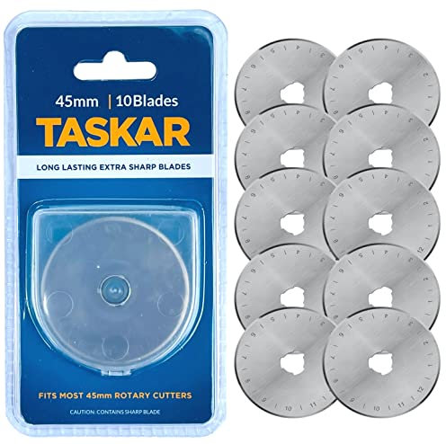 Taskar Ersatzklingen für Rollschneider, 10 Stück, 45mm, geeignet für Olfa