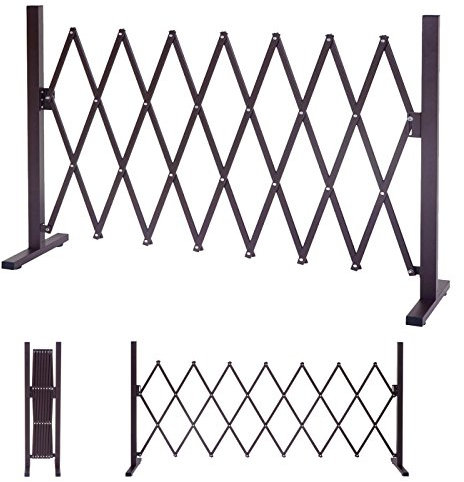 Absperrgitter HWC-B34, Scherengitter Rankhilfe Tierschutzgitter ausziehbar, Alu braun - Höhe 103cm, Breite 31-261cm