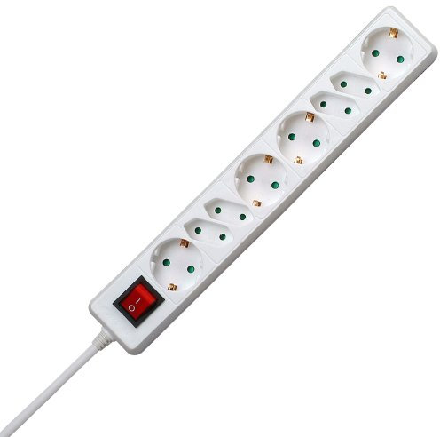 Kopp 129502003 4+4-Fach Steckdosenleiste mit beleuchtetem Schalter Standard Arktis