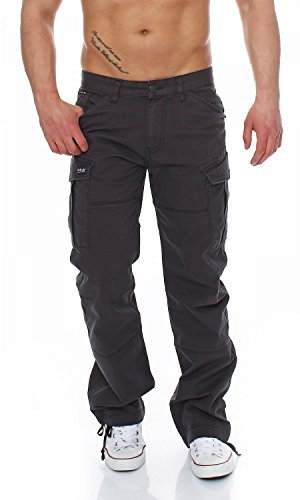 Big Seven Brian Cargo Hose Comfort Fit Herren Jeans, Farbe:Anthra, Hosengröße:W32/L32