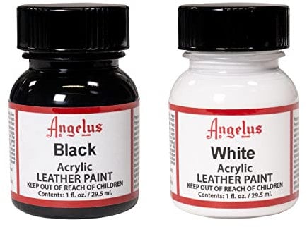 Angelus - 2 Colors for Leather and Fabric 29,5 ml - Black and White