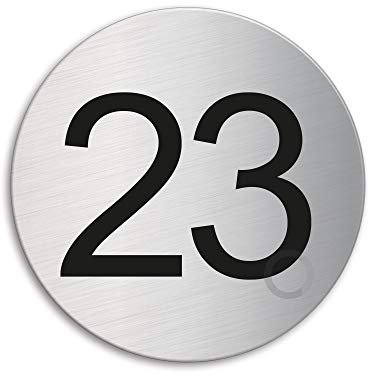 Round room house mailbox number 23 brushed stainless steel no.41013