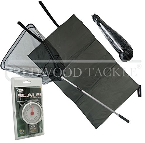 Folding Landing Net & Handle + Unhooking Mat & Scales, Fishing Coarse/Pike, Carp