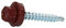 Bohrschrauben/Blechschrauben RAL 8012, Ø 4,8x20 mit 14mm Dichtscheibe, 200Stk