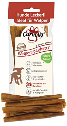 Carnello Hundeleckerli kleine Hunde – Welpenspaghetti – Welpen Leckerlies, Leckereien für Hunde, Hundesnack – Hundeleckerli Getreidefrei - Leckerlibeutel klein (1 x 30g)