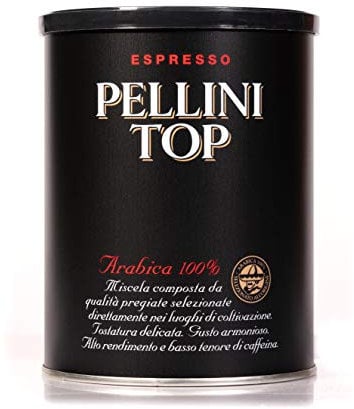 Pellini Caffè - Pellini Top Arabica 100% Per Moka, 2 Barattoli da 250gr (Totale 500gr)