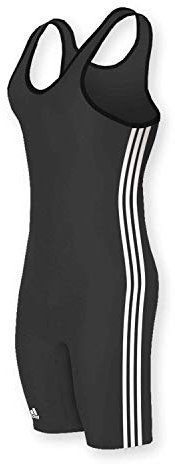 adidas Wrestling 3 Stripes Singlet - Black/White - Medium