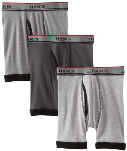 Hanes Big Boys Platinum Ringer Boxershorts, 3 Stück - - Small