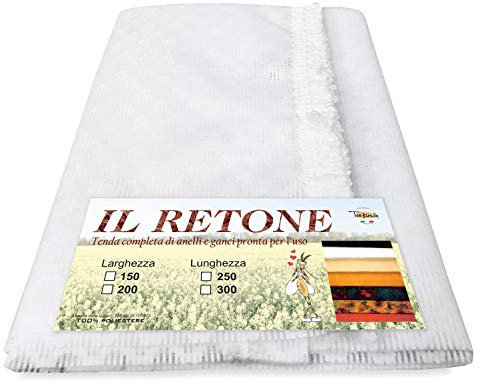 Tenda Rete ZANZARIERA da Esterno Giardino Balcone ROMBO Unito qualità Extra in Due Misure (Bianco, Cm. 150x250)
